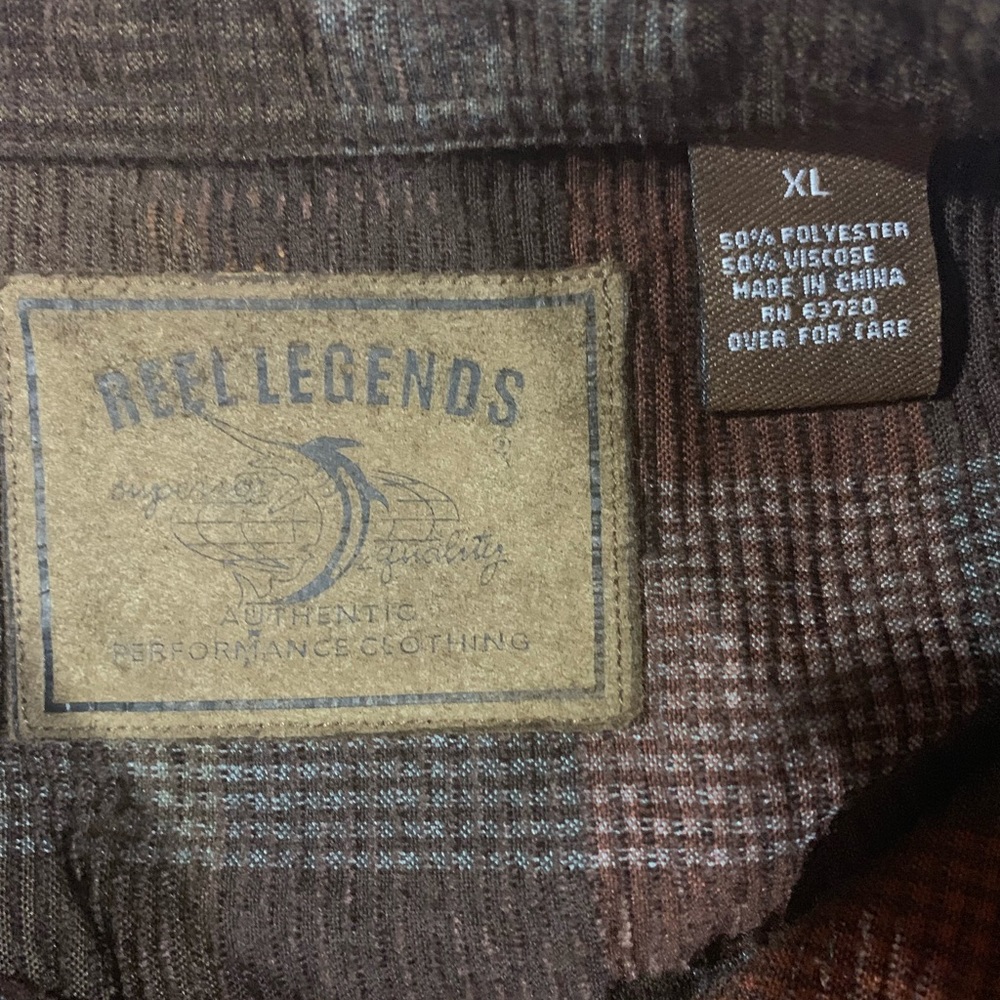 Reel Legends Brown Plaid Long Sleeve - Picture 3 of 3